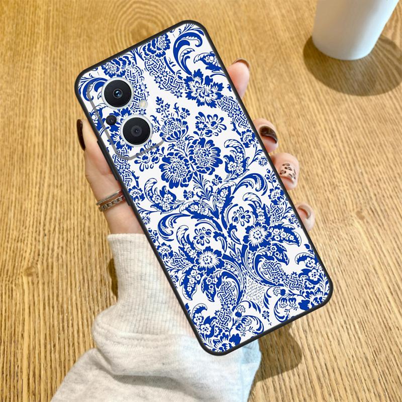 Blue and White Porcelain Funda For OPPO Reno 14 F 10 11 12 13 Pro 13F 12F 11F 7 8 Lite OPPO Find X6 X5 X8 X9 Pro Case