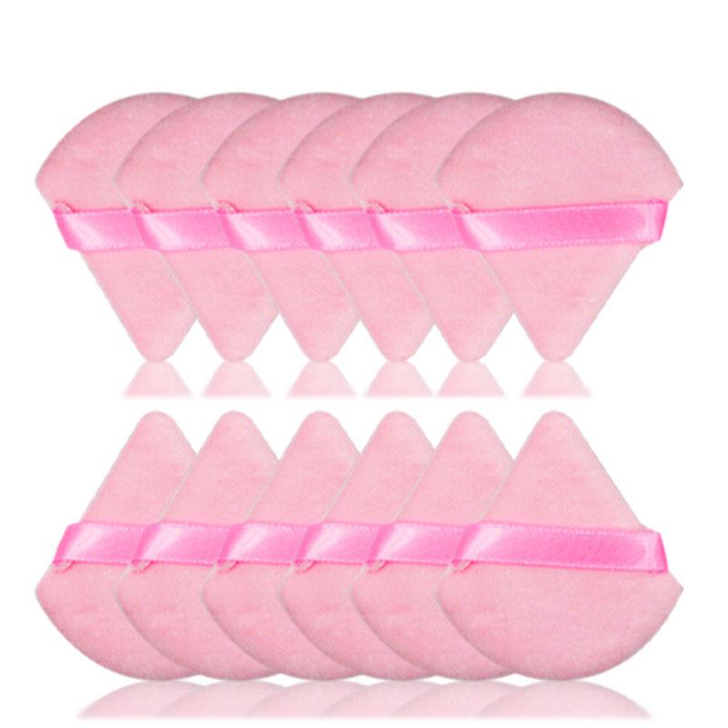 10 buc Triunghi Pudră Puf Mini Machiaj Față Burete Cosmetice Bumbac Moale Pudră Față Puf Lavabil Catifea Machiaj Puf Instrumente
