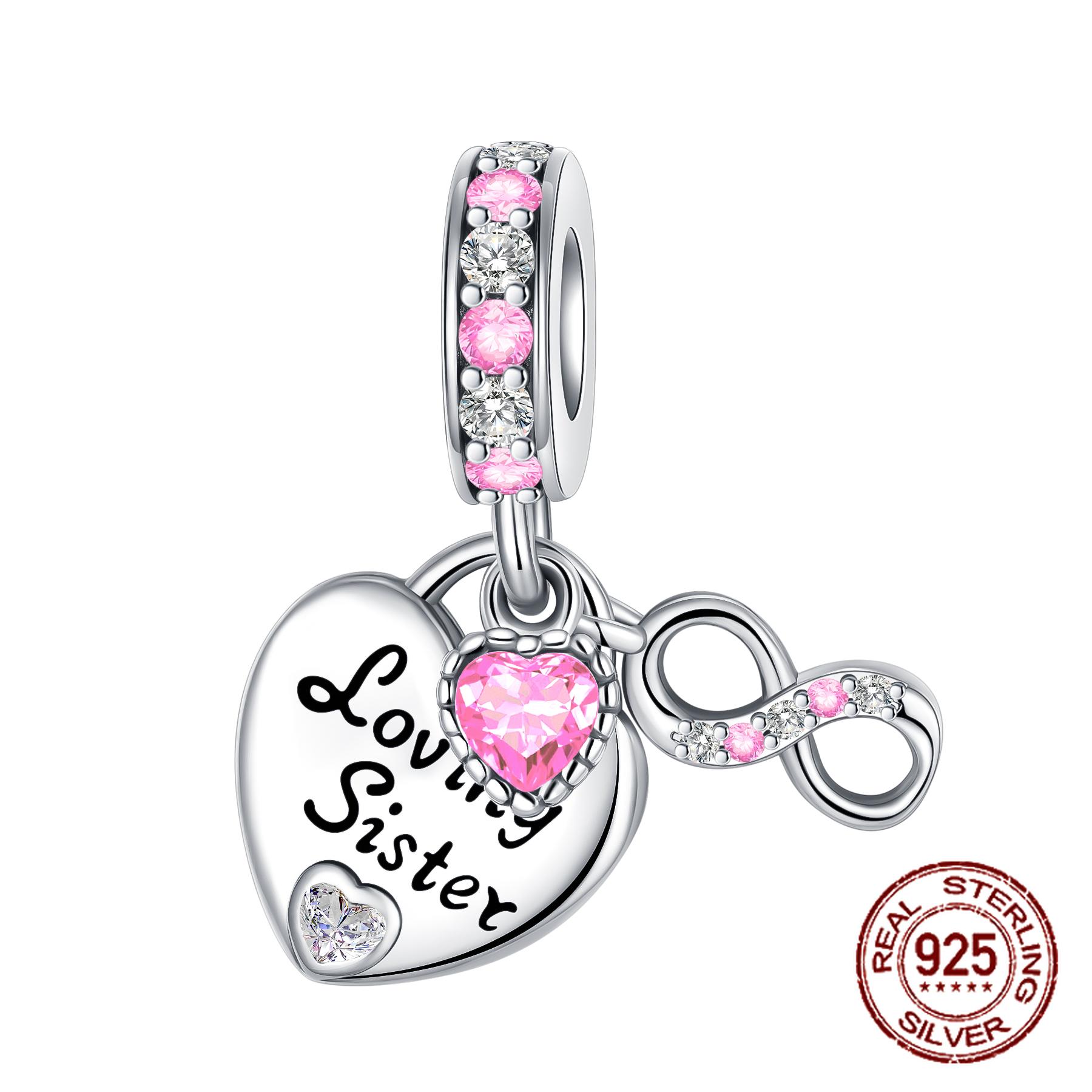 

925 Silver Heart Shaped Warm Family MOM Charm Beads Fit 4MM hole diameter Bracelets Fine DIY Mother s Day Jewelry Gifts
