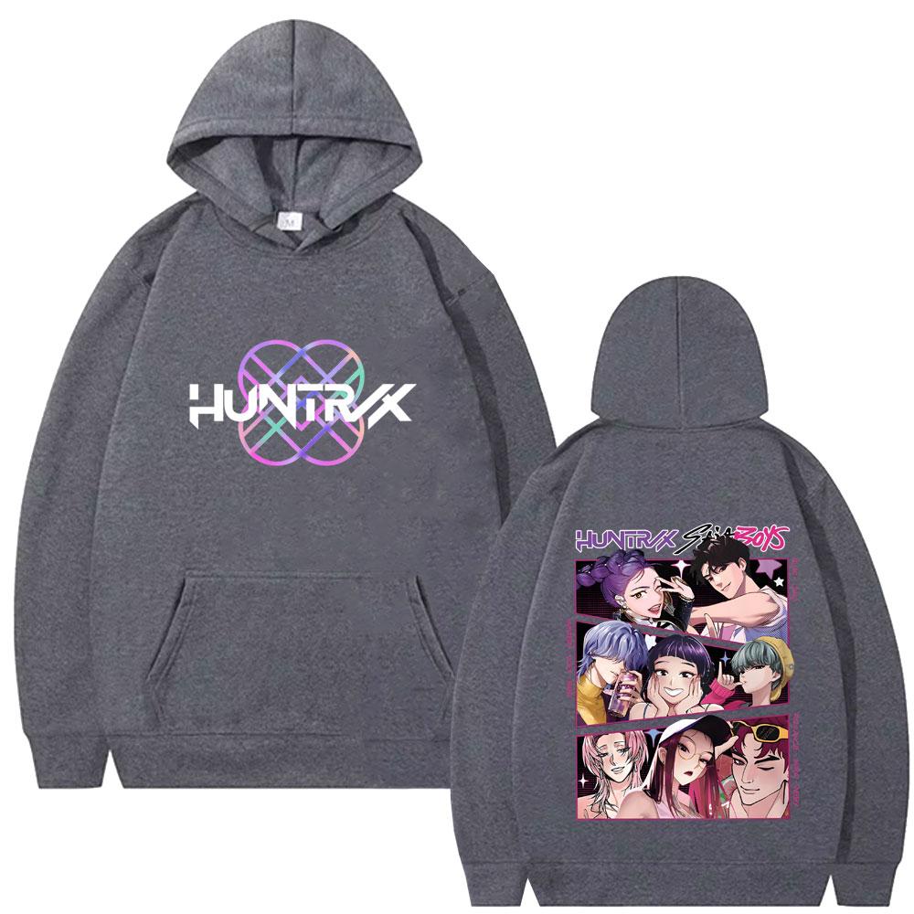 Movie KPop Demon Hunters Rumi Mira Zoey and Saja Boys Graphic Hoodie Men Women Cartoon Fashion Trend Oversized Hooded