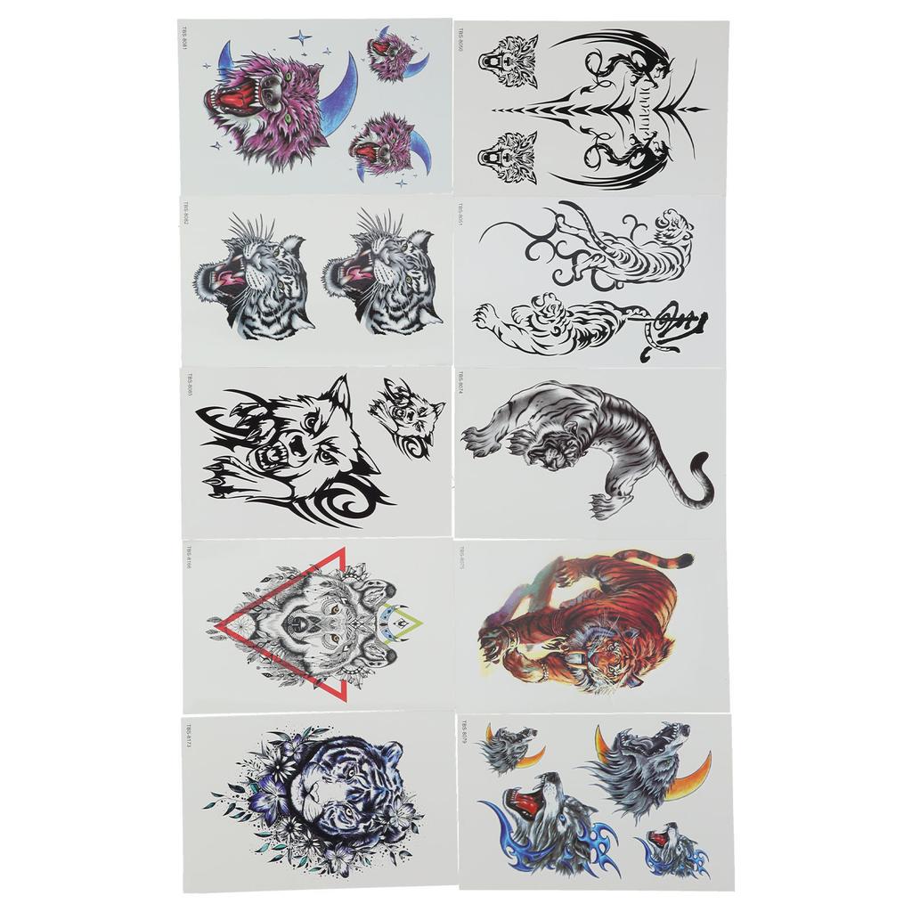 10pcs Temporary Tattoos Stickers Waterproof Long Lasting Fake Tattoo Stickers Set