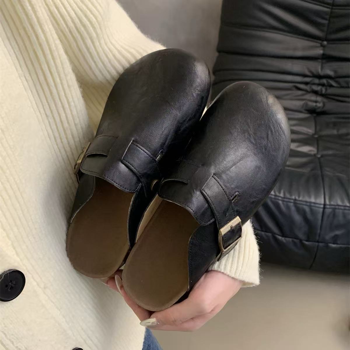 

Внешняя торговля большой размер новая японская женская обувь обувь Бобо женские популярные аутсорсинг тапочки для скальпа 43 чёрный