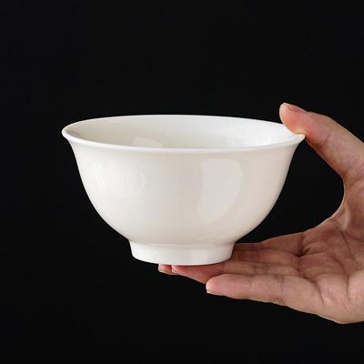 Dehua Weißporzellan 5-Zoll umgedrehter Rand Schüssel, 320ml Suppen-/Reisschüssel - Leichte Fehler