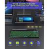Jomaa 7 Colors Backlit Bluetooth Keyboard with Slot Card Rechargeable Wireless Keyboard Bluetooth Multi for Laptop Tablet Quiet