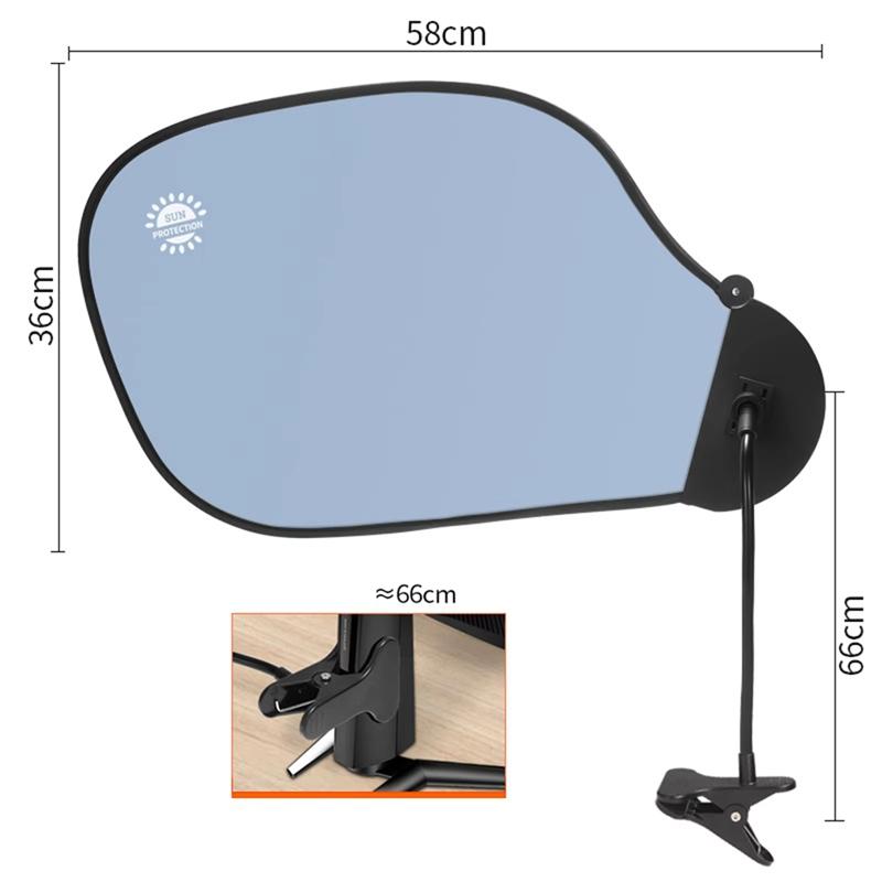 Adjustable Office Laptop Sun Shade with Clip UV Glare Reduction Sun Visor Heat Shield Foldable Computers Privacy Sunshader