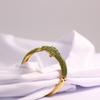 Full Rhinestone Animal Jewelry Set Green Lizard Crocodile Ear Studs Bracelet Ring Necklace Bold Fashion Statement