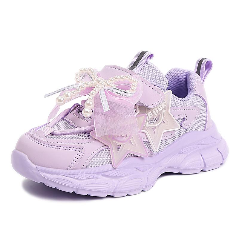 PU Leather Sport Shoes For Girls Trend Fashion Children's Running Shoes Korean Style Teenager Girl's Sneakers Fashion Footwear