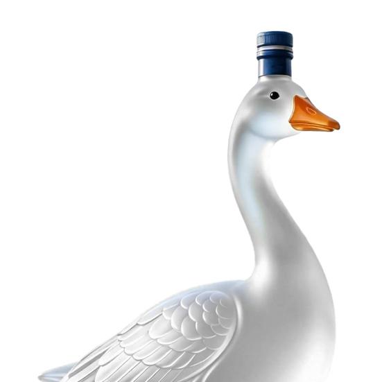 Goose Shaped Glass Decanter, 3D Sculpted Whiskey Bottle with Stopper, 350ml Art Deco Carafe for Bourbon Wine, Home Bar Decor Gift