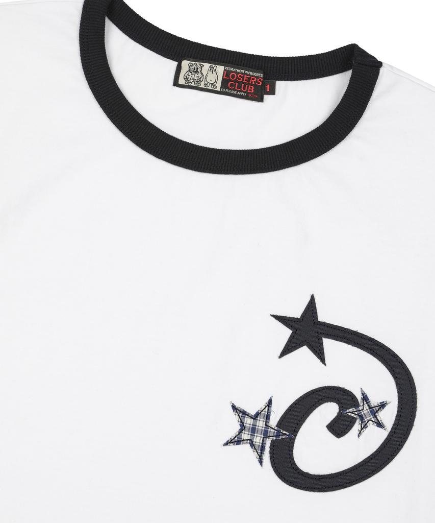Lujeoseukeulleob Star Applique Crop Ringer T-Shirt White
