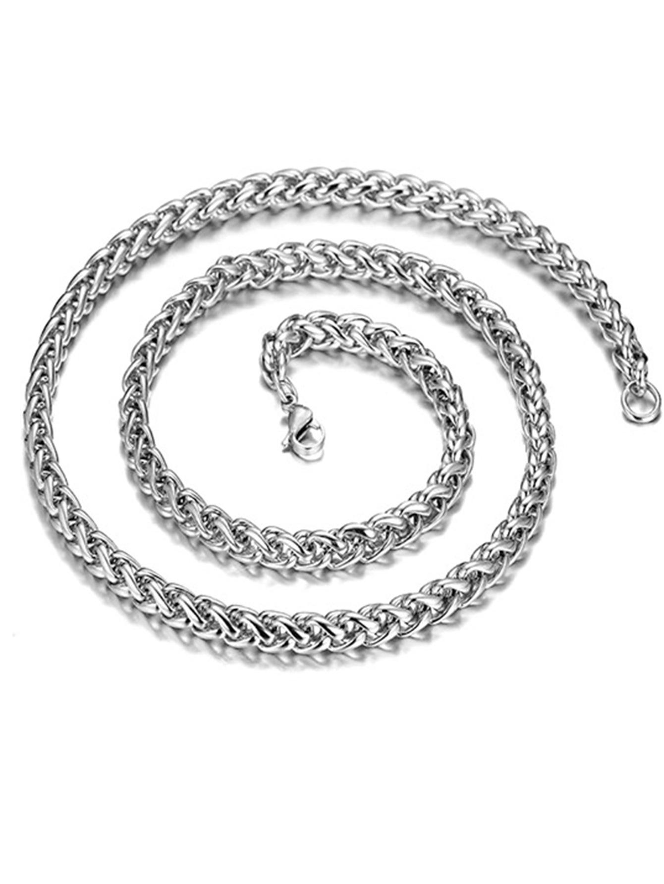 

Стильная мужская цепочка-колье из титановой стали с плетением