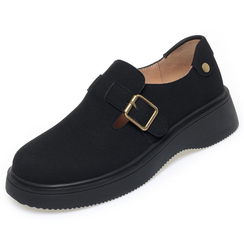 Fashion Spring Autumn Wedge Single Shoes Soft Leather Comfortable Soft Sole Shoes Middle-Aged Elderly Mom Beige White Leather Shoes