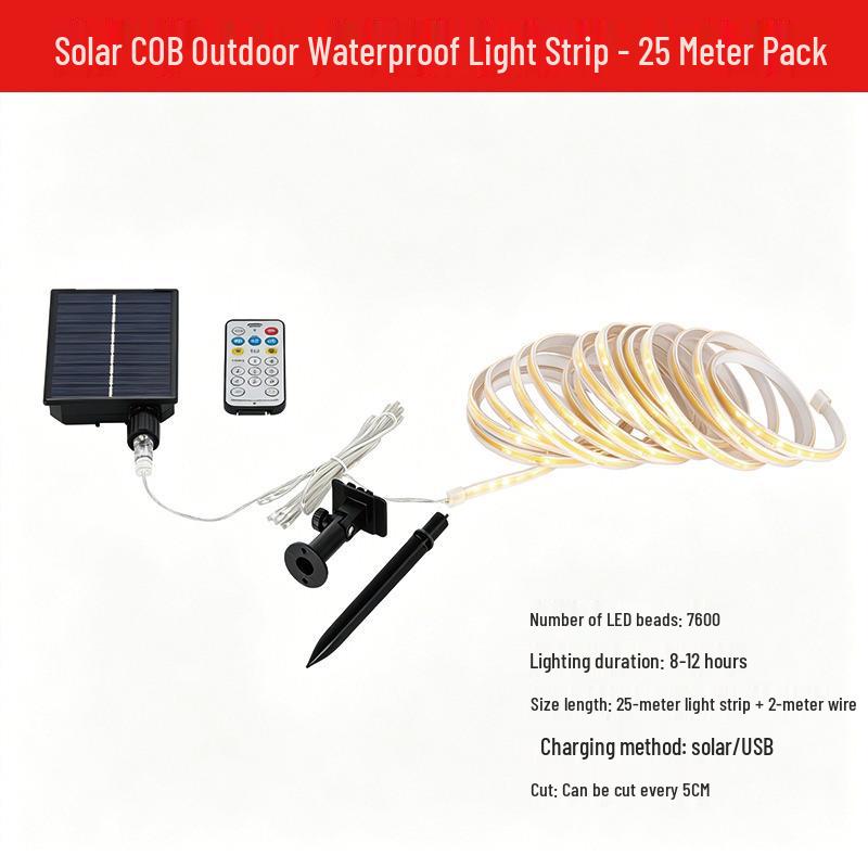 220V High CRI COB LED Strip: Waterproof, Flexible Silicone, IP65 for Living Room & Outdoor Use