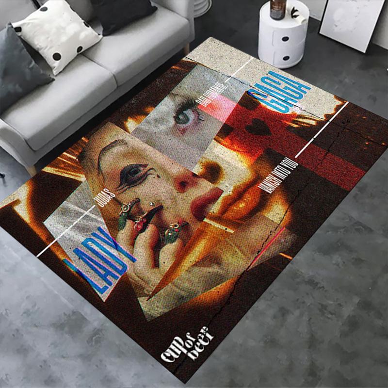 Gaga Poster Teppich für Wohnzimmer Schlafzimmer Zuhause Sofadekoration, Kinderspiel Rutschfeste Bodenmatte