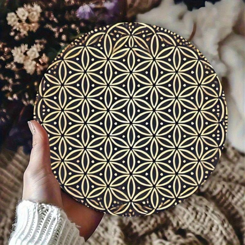 

Metal Round Wall Decor 7.8x7.8 Inch Flower Aluminum Sign for Home Gift