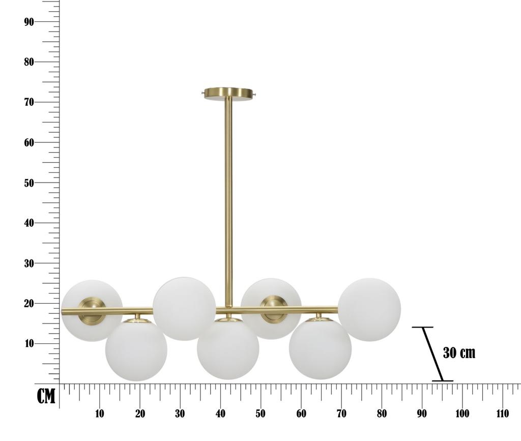 Lampă de plafon Glamy 7 lumini Cm 81X30X74