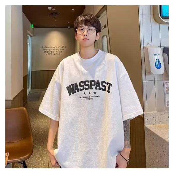 Nové tričko s krátkým rukávem pro muže v létě, trend v korejském stylu, jednoduchý top s polovičním rukávem, volné tričko značky Hong Kong