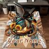 1PC Custom Name Western Cowboy Boots Feathers Theme Floor Mat Ideal for Living Room, Game Rooms, Office, Bedroom Floor Mat Design