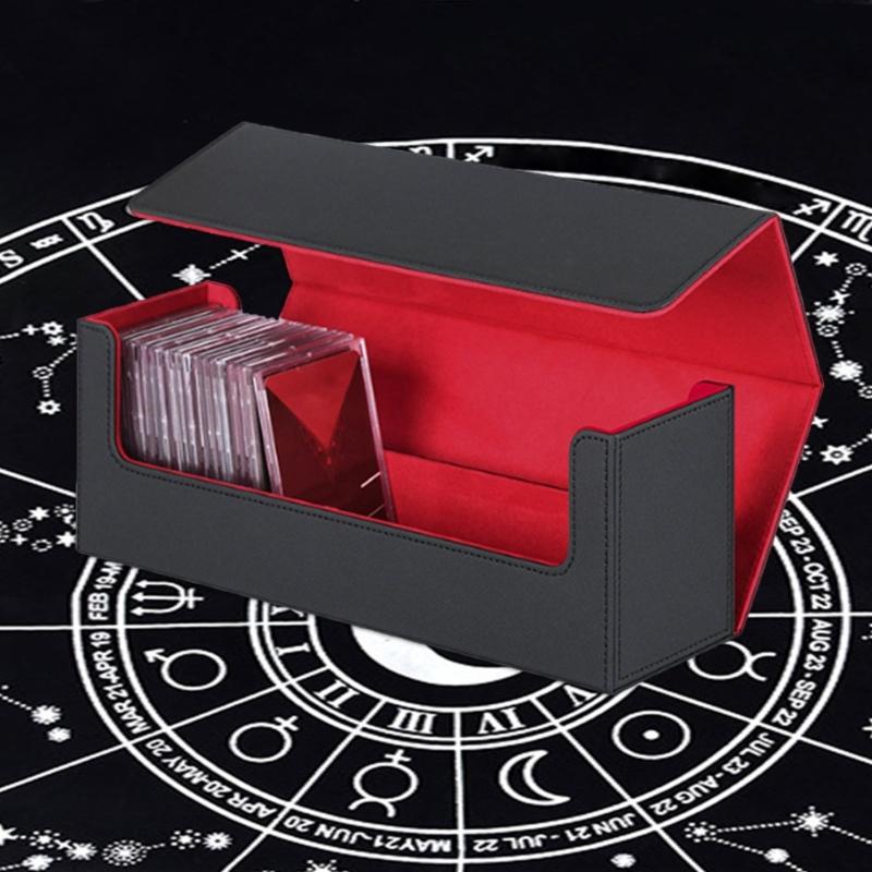 PU Leather Deck Card Box Card Deck Case Cards Box Magnetic Playing Cards Deck Card Storage Box for Game Cards Storage