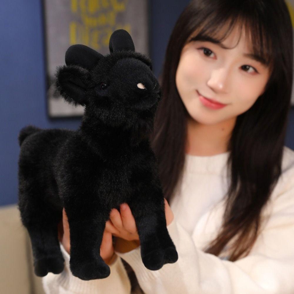 PP Cotton Horned Sheep Plush Toys Fluffy Baby Goat Keychain Baby Goat Plush Doll  Kids Gift
