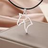 My Shape Horse Pendant Necklaces Stainless Steel Necklace Animal Horse Head Horserace Chain Horse Lover Lucky Amulet Jewelry
