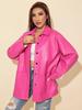Pink Handmade Soft Stylish Fashionable  Leather Women Lambskin Formal Shirt Casual Genuine
