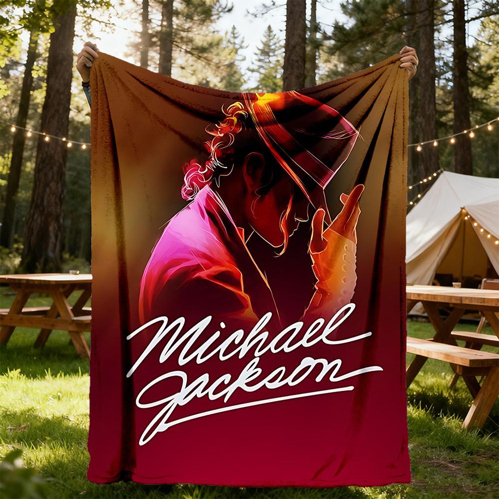 1pc Michael Jackson Outdoor Blanket Lightweight Flannel, Soft & Warm, All-Season Use for Sofa, Outdoor, Camping, Living Room013