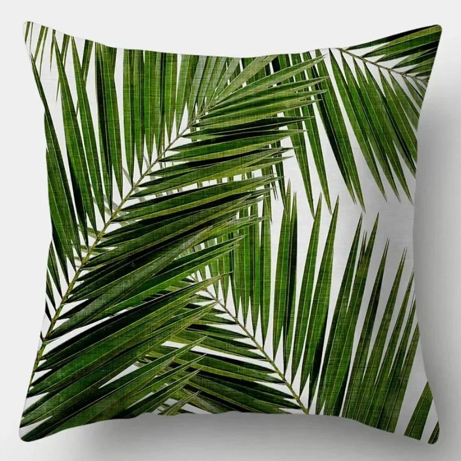 Living Room Luxury Art Home Sofa Simple Cushion Pillowcase Tropical Plant Print Decorative Cushion Cover