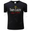 Dünnes Lizzy & Phil Lynott Vintage T-Shirt für Herren - Irische Flagge Abzeichen & Retro Logo Tee Geeignet für Klassische Fans, Ikonisches Kurzarm Rundhals Shirt für