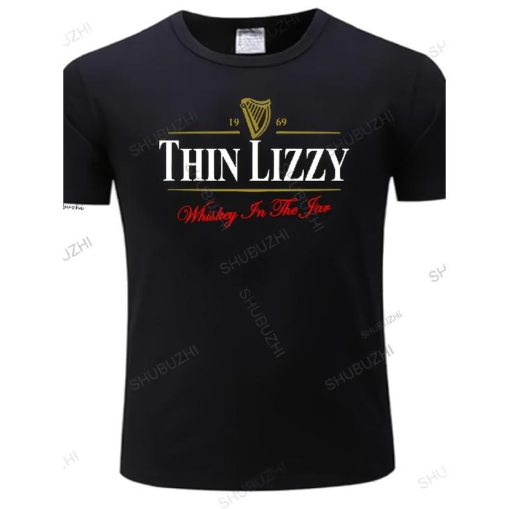 Dünnes Lizzy & Phil Lynott Vintage T-Shirt für Herren - Irische Flagge Abzeichen & Retro Logo Tee Geeignet für Klassische Fans, Ikonisches Kurzarm Rundhals Shirt für