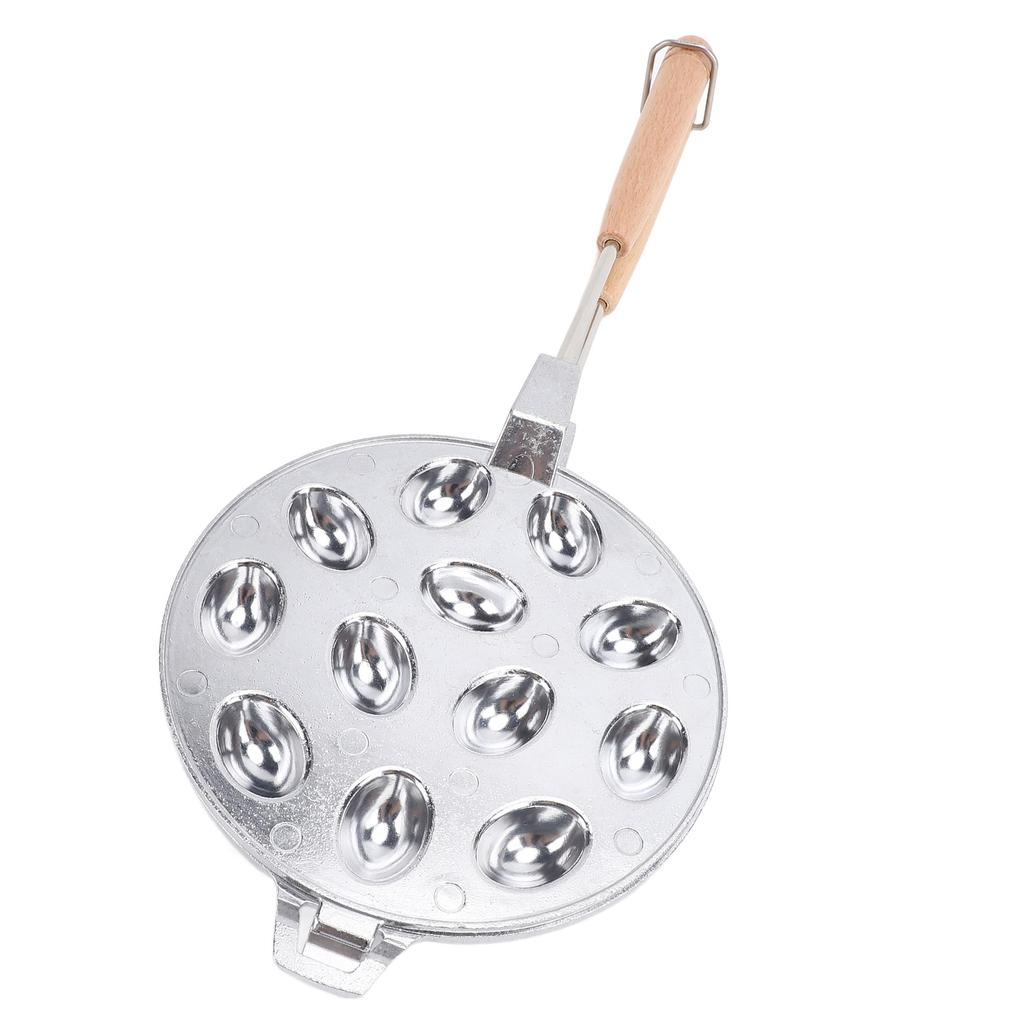 Ořechový vaflovač 12 otvorů nepřilnavá hliníková slitina kompozitní dřevo forma na ořechové sušenky ve tvaru ořechu pro dorty vaječné vafle