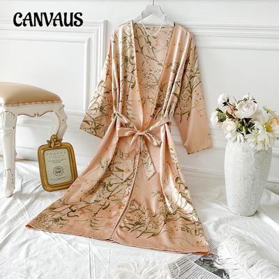 Accappatoio in seta ghiacciata, estivo, sottile, alla moda, stile semplice, da indossare a casa, da donna, sexy, cardigan, accappatoio