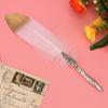 European Vintage Feather Fountain Pen Calligraphy Quill Dip Pen Set Home Decor Gift (White)