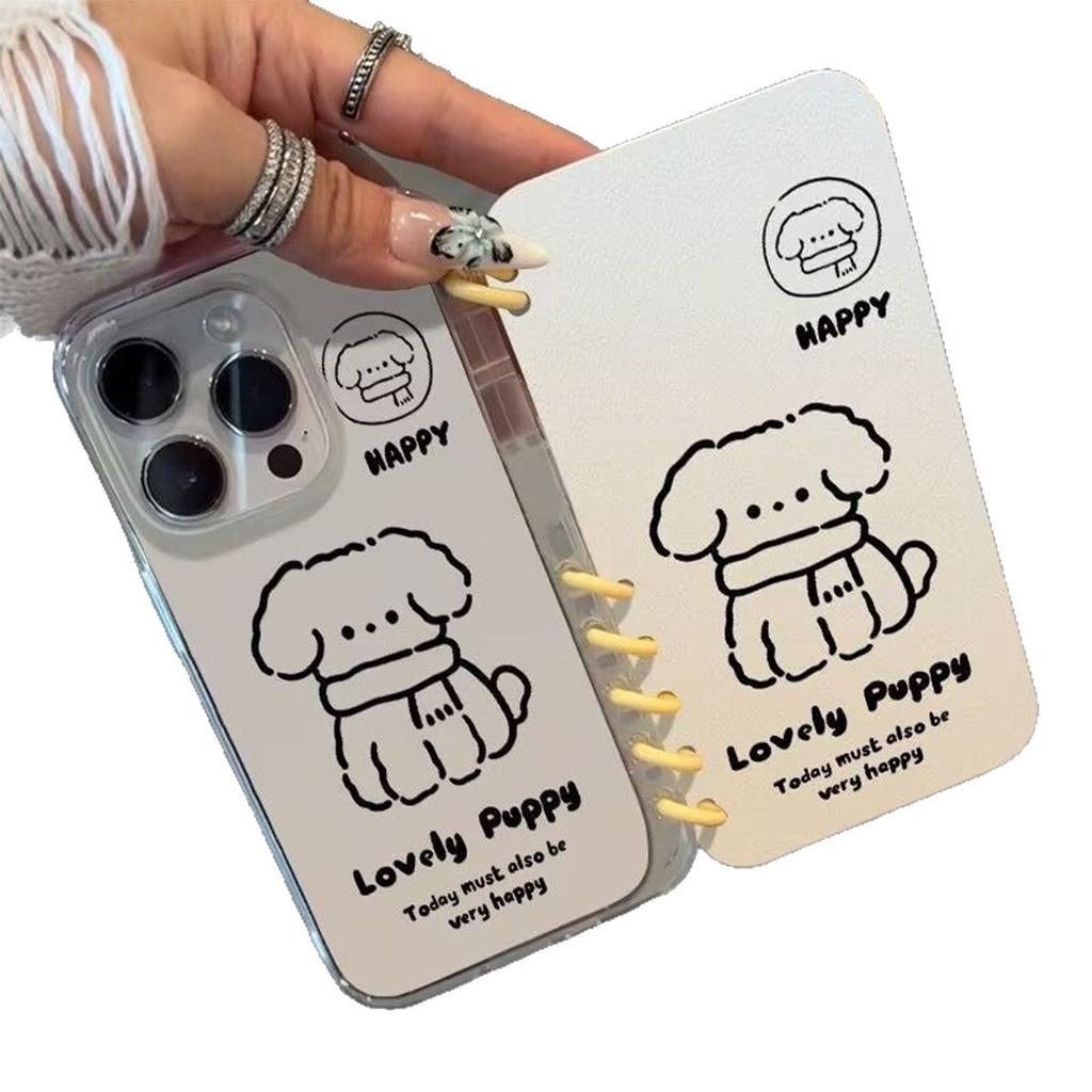 Book Phone Case for Apple 17PROMAX Premium Sensitive Anti-Hand Sweat Big Hole Couple Minimalist Style Book Case