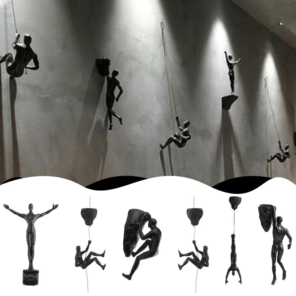 Athlete Rock Climbing Man Resin Background Wall Hanging Decoration Sculpture Statue Figures Creative Rock Climber Statue Pendant