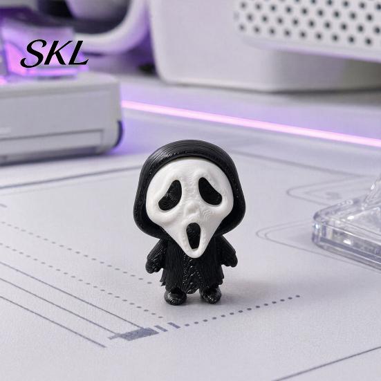 Decorative Car Console Ornament 3D Printed Scream Ghost Face Ornament, Mini Desktop Statue for Halloween Eye-catching Scary Figurine Decoration, Funny