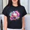 Axolotl Color Splash Unisex T-Shirt Black Navy Dark Heather