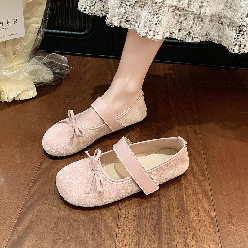 

Туфли-лодочки женские весенне-осенние новые на плоской подошве Мэри Джейн на липучке женские туфли-бини 40 розовый