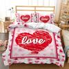 Custom Name 3D Duvet Cover Linen Pillowcases Wedding Decor Twin King Queen Love Heart Valentine's Day Bedding Set