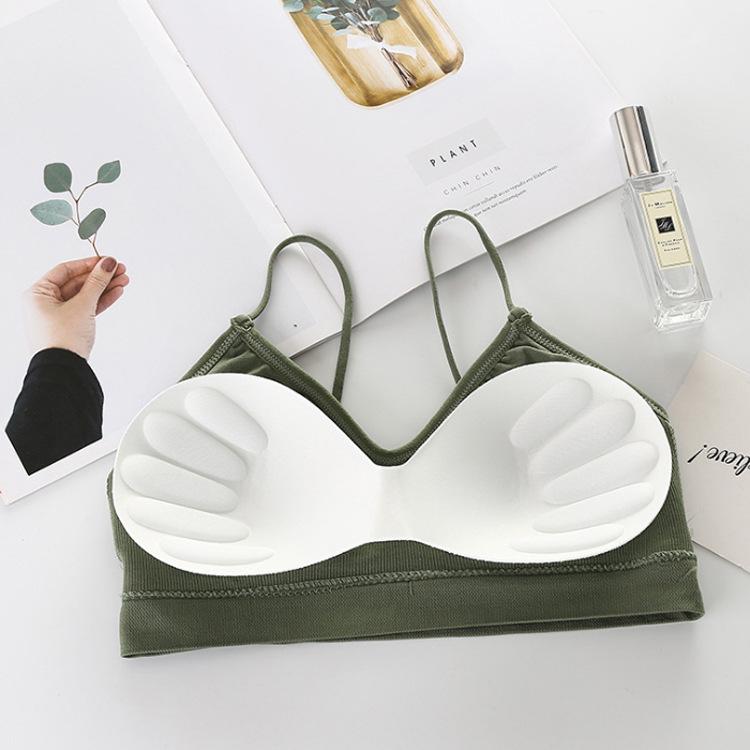 Strappy Seamless Women's Camisole Bandeau with Chest Pads