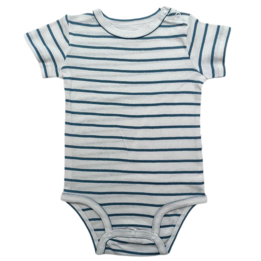 Baby Shoulder Snap Ribbed Cotton Bodysuit - Short Sleeve One-Piece Romper for Boys & Toddlers