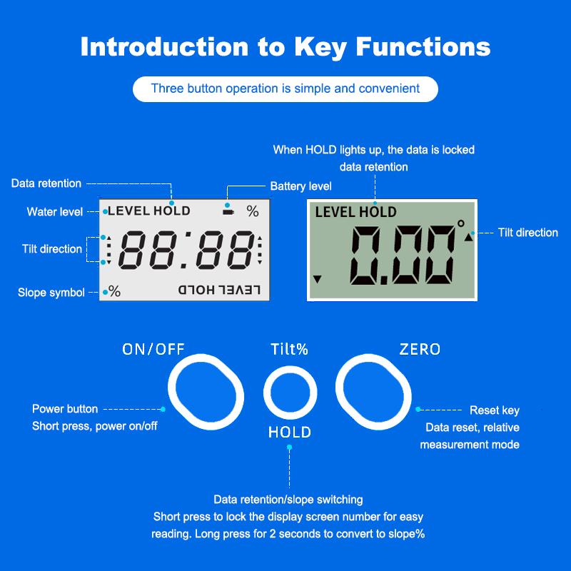 Single Axis Digital Tilt Angle Inclinometer Model DP-160 Aiceyi 4x90 Range 0.2 Precision Aluminum Alloy Construction 1 Year
