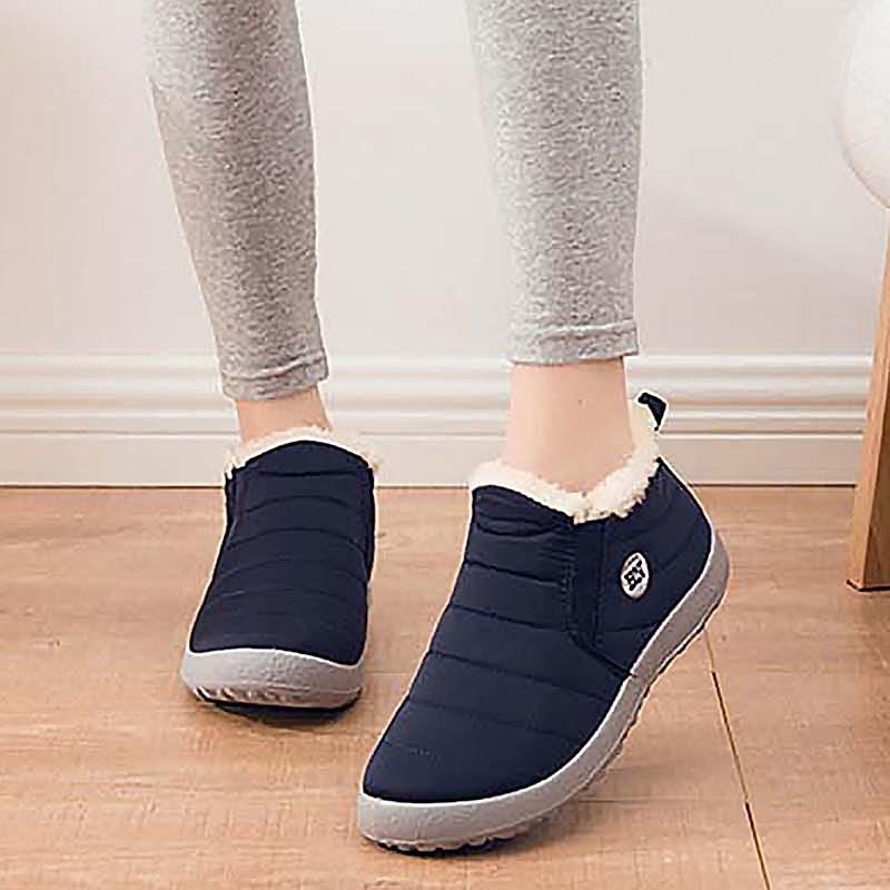 Su Geçirmez Sıcak Kürk Erkek Botları Kışlık Ayakkabılar Dış Mekan Kar Botları Erkekler İçin Slip On Ayakkabılar Düz Erkek Spor Ayakkabısı Peluş Ayakkabı İş Botları