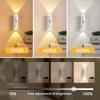 RGB Motion Sensor LED Night Light Double Head Rechargeable Magnetic Wall Lamp for Stair Hallway Cabinet Closet Wardrobe