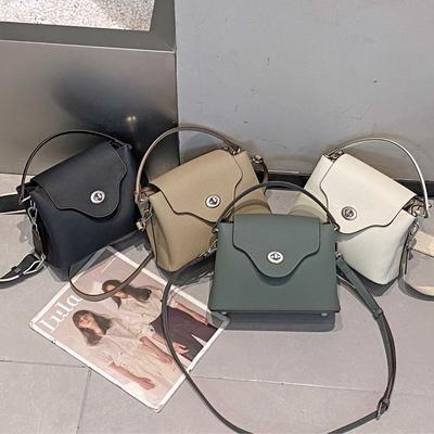 Leather Women's Bag Summer New Portable Small Square Bag Fashion Trend Shoulder Bag, Foreign Style Versatile Oblique Span Bag