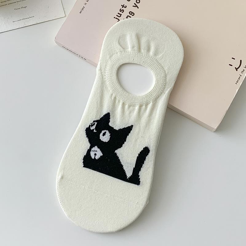 Female Summer Thin Silicone Non Slip Heel Shallow Mouth Invisible Socks