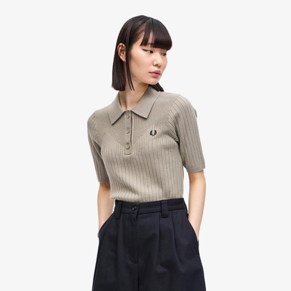 Fred Perry [womens] Pointel Detail Wool Knit Shirt  U54  Afpf2417112 U54