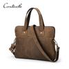 CONTACT'S Genuine Leather Laptop Bags for Men Business Messenger Shoulder Bags for 13.3/15.4/16 Inch Laptop Male Computer Tote Bags