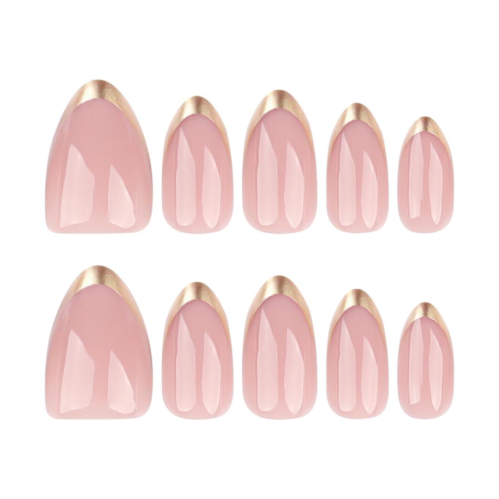 24Pcs Wearing Nails Almond Nail European and American Wearable Nail Tips Press On Nails Detachable Fake Nails