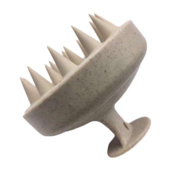 

Щітка-шампунь М який силіконовий масажер для шкіри голови з протиковзкою основою, отвором для підвішування, для стимуляції росту волосся, інструмент для догляду за волоссям 1pc бежевий