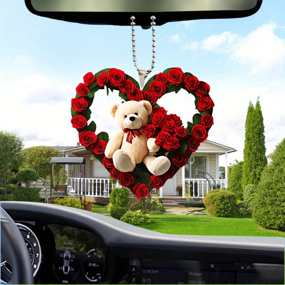 

1 шт. Акриловая подвеска в виде сердца в виде панды 2D, подвеска в виде рождественской елки, подвеска в виде зеркала заднего вида автомобиля, подвеска для домашней вечеринки 1pc